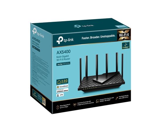 Маршрутизатор TP-Link ARCHER AX72 PRO (ARCHER-AX72-PRO), изображение 4 Маршрутизатор TP-Link ARCHER AX72 PRO (ARCHER-AX72-PRO), изображение 4