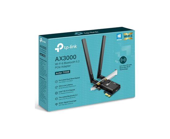 Мережева карта Wi-Fi TP-Link ARCHER-TX55E, зображення 2 Мережева карта Wi-Fi TP-Link ARCHER-TX55E, зображення 2