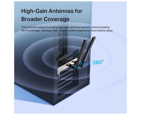 Мережева карта Wi-Fi TP-Link ARCHER-TX55E, зображення 4 Мережева карта Wi-Fi TP-Link ARCHER-TX55E, зображення 4