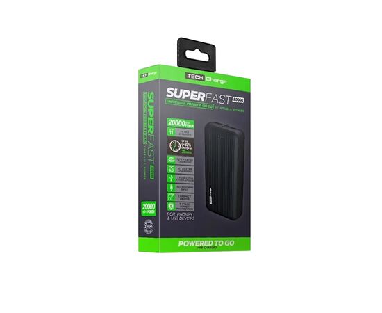 Батарея универсальная TechCharge 20000mAh, PD/18W, QC/3.0 (1742), изображение 2 Батарея универсальная TechCharge 20000mAh, PD/18W, QC/3.0 (1742), изображение 2