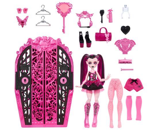 Кукла Monster High Набор-сюрприз Ужас-секреты Дракулоры серии Тайны монстров (HXH84), изображение 4 Кукла Monster High Набор-сюрприз Ужас-секреты Дракулоры серии Тайны монстров (HXH84), изображение 4