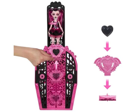 Кукла Monster High Набор-сюрприз Ужас-секреты Дракулоры серии Тайны монстров (HXH84), изображение 7 Кукла Monster High Набор-сюрприз Ужас-секреты Дракулоры серии Тайны монстров (HXH84), изображение 7
