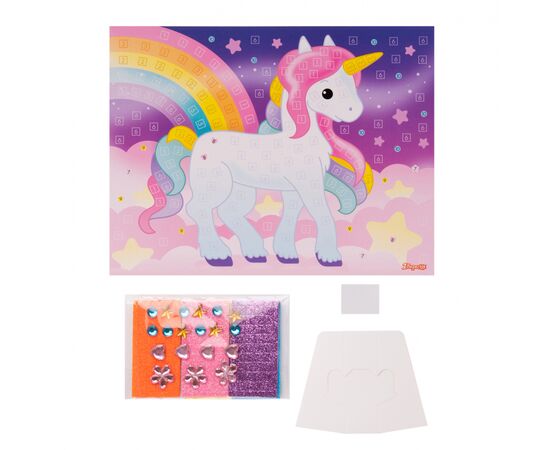 Набор для творчества 1 вересня Единорог Аппликация мозаика из фоамирана ЭВА и стразов (954573), изображение 2
