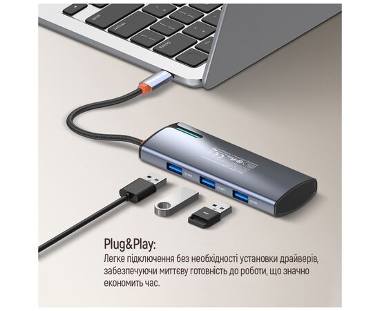 Порт-репликатор ColorWay Docking Station USB-C 5-в-1 Type C PD 100W/USB3.0х3/HDMI 4К (CW-HUB01), изображение 11 Порт-репликатор ColorWay Docking Station USB-C 5-в-1 Type C PD 100W/USB3.0х3/HDMI 4К (CW-HUB01), изображение 11