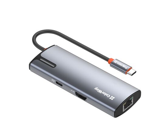 Порт-репликатор ColorWay Docking Station USB-C 6-в-1 Type C PD 100W/USB3.0х3/HDMI 4К/RJ45 (CW-HUB02) Порт-репликатор ColorWay Docking Station USB-C 6-в-1 Type C PD 100W/USB3.0х3/HDMI 4К/RJ45 (CW-HUB02)