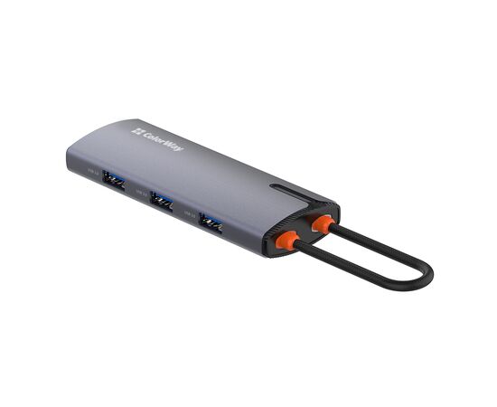 Порт-репликатор ColorWay Docking Station USB-C 6-в-1 Type C PD 100W/USB3.0х3/USB2.0/RJ45 (CW-HUB03), изображение 2 Порт-репликатор ColorWay Docking Station USB-C 6-в-1 Type C PD 100W/USB3.0х3/USB2.0/RJ45 (CW-HUB03), изображение 2