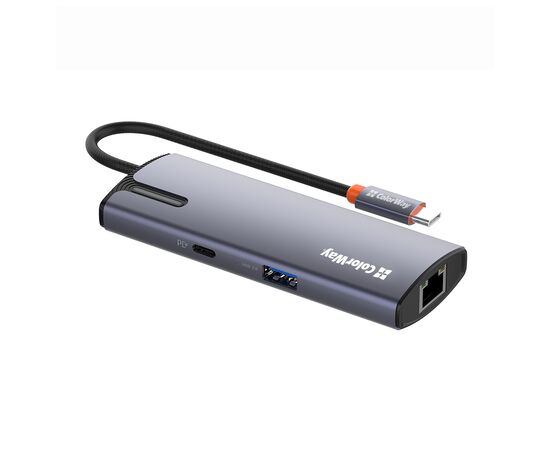 Порт-репликатор ColorWay Docking Station USB-C 6-в-1 Type C PD 100W/USB3.0х3/USB2.0/RJ45 (CW-HUB03) Порт-репликатор ColorWay Docking Station USB-C 6-в-1 Type C PD 100W/USB3.0х3/USB2.0/RJ45 (CW-HUB03)