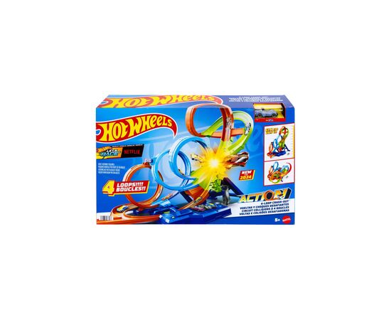 Автотрек Hot Wheels Безумные виражи и петли (HXR70), изображение 5 Автотрек Hot Wheels Безумные виражи и петли (HXR70), изображение 5
