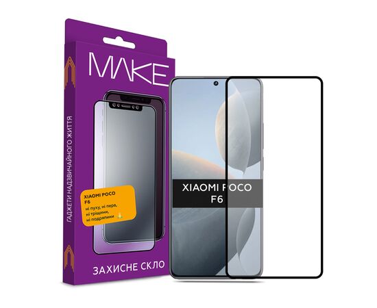 Стекло защитное MAKE Xiaomi Poco F6 (MGF-XPF6)