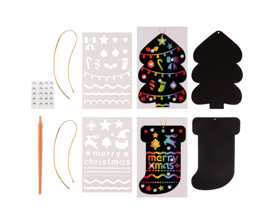 Набор для творчества 1 вересня Елочные Украшения Радужный скретч-арт (954538), изображение 2 Набор для творчества 1 вересня Елочные Украшения Радужный скретч-арт (954538), изображение 2