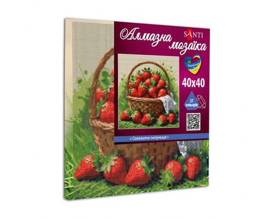 Картина по номерам Santi Алмазная мозаика Сочная клубника 40 х 40 см (954887), изображение 2 Картина по номерам Santi Алмазная мозаика Сочная клубника 40 х 40 см (954887), изображение 2