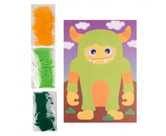 Набор для творчества 1 вересня Монстрик Аппликация из пряжи (954564), изображение 2 Набор для творчества 1 вересня Монстрик Аппликация из пряжи (954564), изображение 2
