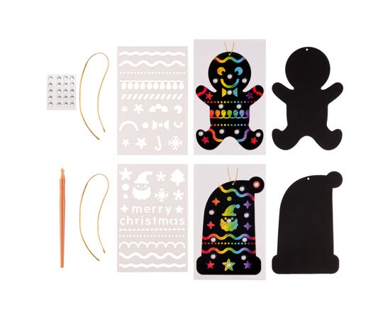 Набір для творчості 1 вересня Новорічні іграшки Райдужний скретч-арт (954537), зображення 2