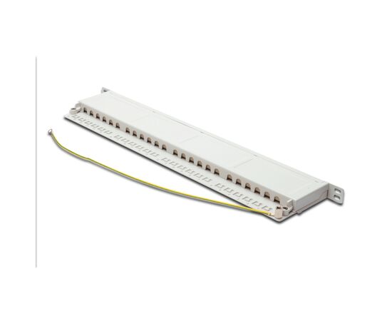 Патч-панель 19" 24xRJ-45 STP cat.6, 0.5U Digitus (DN-91624S-SL-SH-G), изображение 2 Патч-панель 19" 24xRJ-45 STP cat.6, 0.5U Digitus (DN-91624S-SL-SH-G), изображение 2