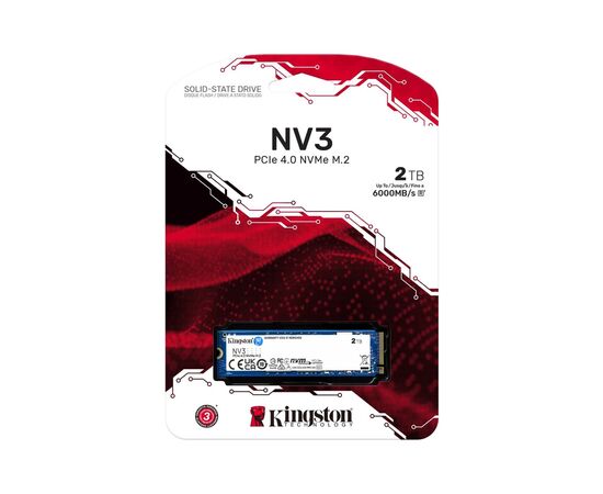 Накопитель SSD M.2 2280 2TB Kingston (SNV3S/2000G), изображение 3 Накопитель SSD M.2 2280 2TB Kingston (SNV3S/2000G), изображение 3