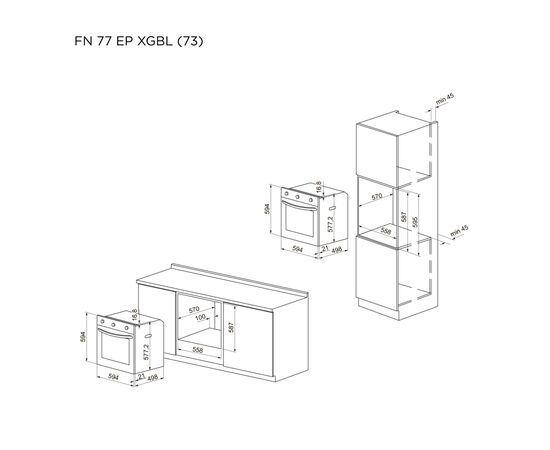 Духова шафа Pyramida FN 77 EP XGBL (73), зображення 12 Духова шафа Pyramida FN 77 EP XGBL (73), зображення 12