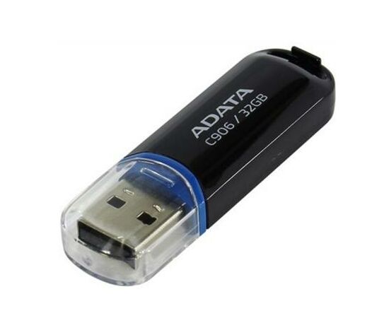 USB флеш накопитель ADATA 32GB C906 Black USB 2.0 (AC906-32G-RBK), изображение 2 USB флеш накопитель ADATA 32GB C906 Black USB 2.0 (AC906-32G-RBK), изображение 2
