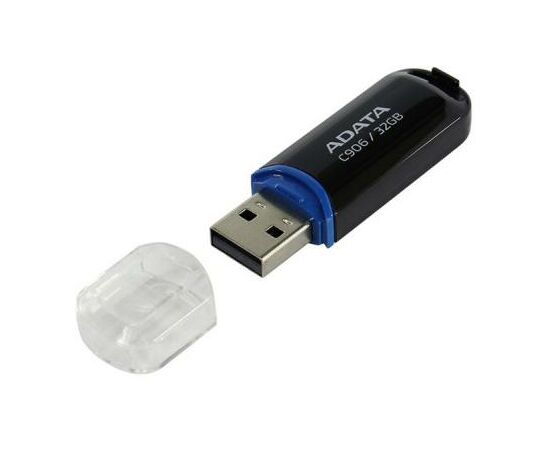 USB флеш накопитель ADATA 32GB C906 Black USB 2.0 (AC906-32G-RBK), изображение 3 USB флеш накопитель ADATA 32GB C906 Black USB 2.0 (AC906-32G-RBK), изображение 3