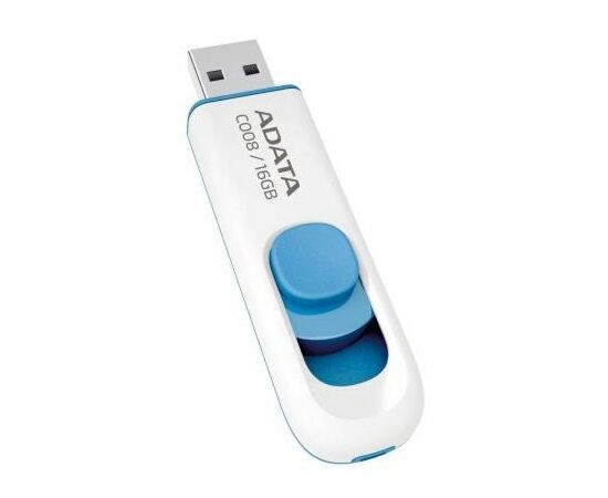 USB флеш накопитель ADATA 16GB C008 White USB 2.0 (AC008-16G-RWE), изображение 4 USB флеш накопитель ADATA 16GB C008 White USB 2.0 (AC008-16G-RWE), изображение 4