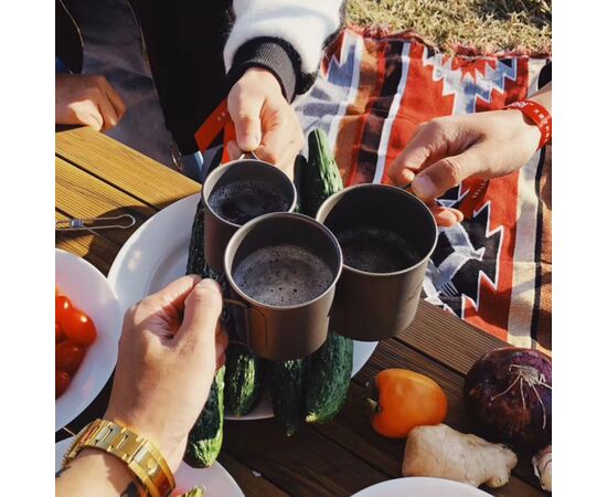 Чашка туристическая Naturehike NH20CJ005 титанова з ручкою 300 мл (6927595745779), изображение 4