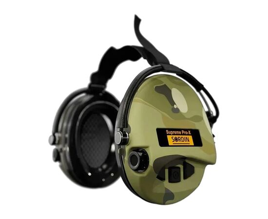 Наушники для стрельбы Sordin Supreme Pro-X з заднім тримачем 4 режими Camo (76302-X-06-S)
