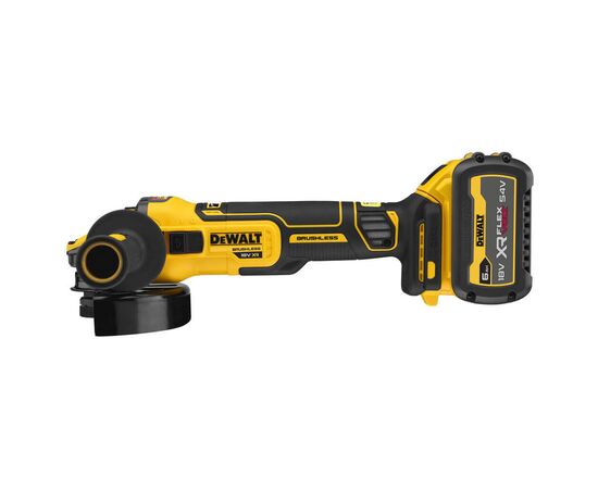 Шлифовальная машина DeWALT 18В XR Li-lon FLEXVOLT, 6Ah, 125 мм, 9000 об/мин, вес 1.81 кг (DCG409T1), изображение 3 Шлифовальная машина DeWALT 18В XR Li-lon FLEXVOLT, 6Ah, 125 мм, 9000 об/мин, вес 1.81 кг (DCG409T1), изображение 3