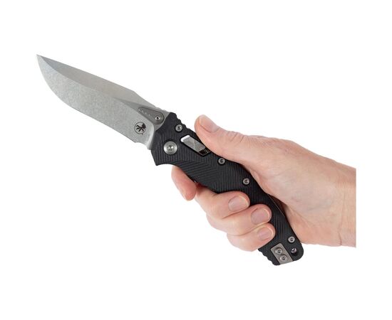 Ніж Microtech Amphibian Stonewash Black (137RL-10FLGTBK), зображення 5 Ніж Microtech Amphibian Stonewash Black (137RL-10FLGTBK), зображення 5