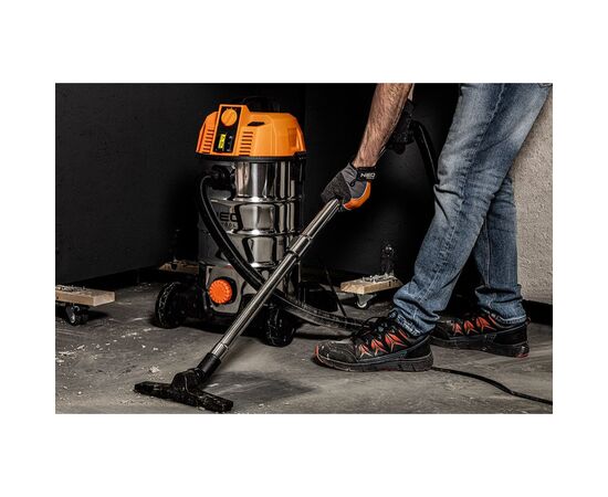 Пылесос строительный Neo Tools 1600Вт, 18 кПа, 35л, HEPA, колеса, 7.5кг (04-739), изображение 6 Пылесос строительный Neo Tools 1600Вт, 18 кПа, 35л, HEPA, колеса, 7.5кг (04-739), изображение 6