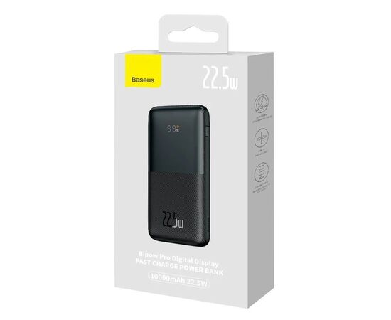 Батарея универсальная Baseus Bipow Pro Digital 10000mAh 22.5W, Black (PPBD040001), изображение 7 Батарея универсальная Baseus Bipow Pro Digital 10000mAh 22.5W, Black (PPBD040001), изображение 7