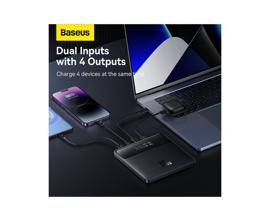 Батарея универсальная Baseus Blade HD 20000mAh PD/100W, Black (PPBL000101 / PPBLD100HD), изображение 3 Батарея универсальная Baseus Blade HD 20000mAh PD/100W, Black (PPBL000101 / PPBLD100HD), изображение 3