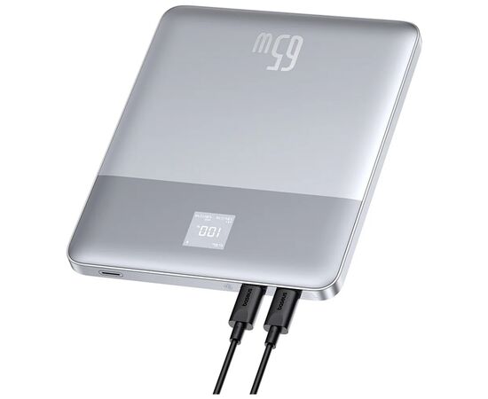 Батарея универсальная Baseus Blade2 Ultra 12000mAh 65W, Galaxy Silver (P10063800S12-00 / PPBLD2-65), изображение 6 Батарея универсальная Baseus Blade2 Ultra 12000mAh 65W, Galaxy Silver (P10063800S12-00 / PPBLD2-65), изображение 6