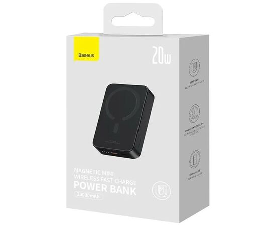 Батарея універсальна Baseus Magnetic Mini 20000mAh 20W, Black (P10022102112-01 / PPCXM20), зображення 6