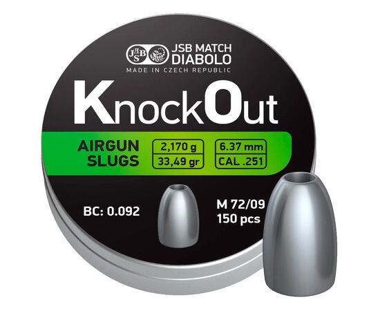 Пульки JSB Diabolo KnockOut Slugs .251 (546125-150)