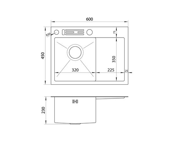 Мойка кухонная Nett NS-6045, изображение 5 Мойка кухонная Nett NS-6045, изображение 5