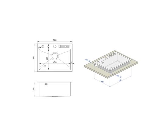 Мойка кухонная Nett NS-5245 (041525), изображение 6 Мойка кухонная Nett NS-5245 (041525), изображение 6