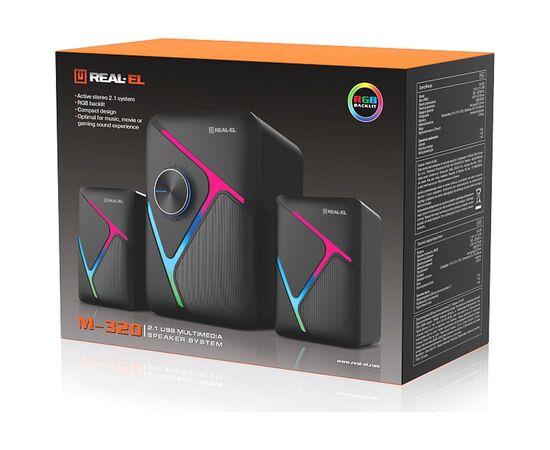 Акустическая система REAL-EL M-320 Black (EL121300014), изображение 8 Акустическая система REAL-EL M-320 Black (EL121300014), изображение 8