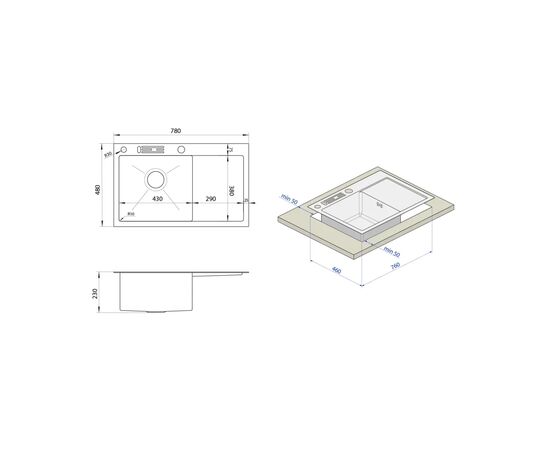 Мойка кухонная Nett NB-7848(L) (0406251), изображение 5 Мойка кухонная Nett NB-7848(L) (0406251), изображение 5