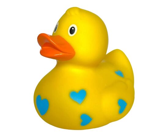 Игрушка для ванной Funny Ducks Утка Желтая в голубых сердечках (0905)
