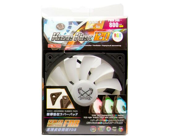 Кулер для корпуса Scythe Kaze Flex 120 mm RGB PWM (SU1225FD12LR-RDP), изображение 5 Кулер для корпуса Scythe Kaze Flex 120 mm RGB PWM (SU1225FD12LR-RDP), изображение 5