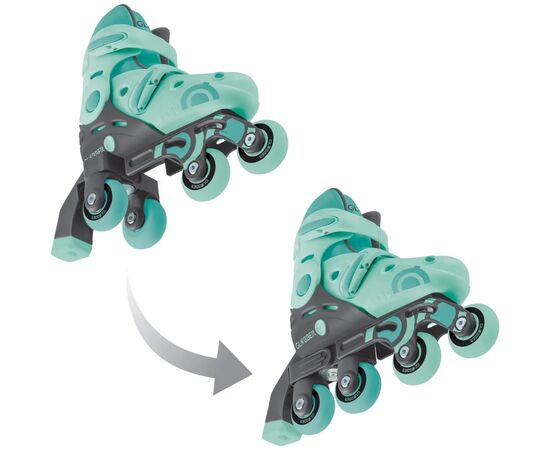 Роликовые коньки Globber 2в1 м'ятно-зелені р.30-33, до 60кг, 5+ (783-206), изображение 4 Роликовые коньки Globber 2в1 м'ятно-зелені р.30-33, до 60кг, 5+ (783-206), изображение 4