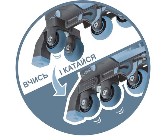 Роликовые коньки Globber 2в1 сіро-сині р.26-29, до 20кг, 3+ (780-200), изображение 12 Роликовые коньки Globber 2в1 сіро-сині р.26-29, до 20кг, 3+ (780-200), изображение 12