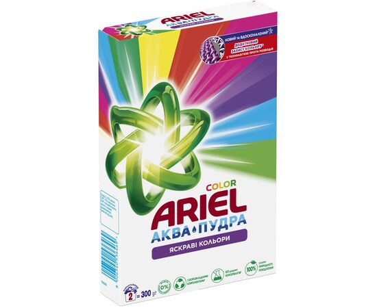 Стиральный порошок Ariel Аква-Пудра Color 300 г (8006540536469), изображение 2 Стиральный порошок Ariel Аква-Пудра Color 300 г (8006540536469), изображение 2