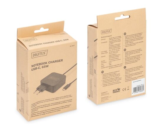 Блок питания к ноутбуку Digitus 65W USB-C (DA-10071), изображение 3 Блок питания к ноутбуку Digitus 65W USB-C (DA-10071), изображение 3