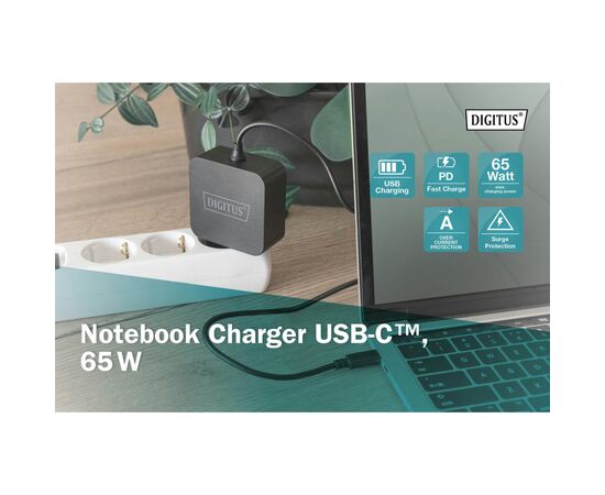 Блок питания к ноутбуку Digitus 65W USB-C (DA-10071), изображение 6 Блок питания к ноутбуку Digitus 65W USB-C (DA-10071), изображение 6