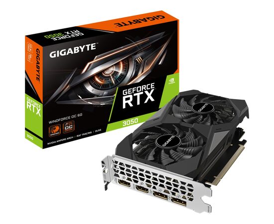 Видеокарта GIGABYTE GeForce RTX3050 6Gb WINDFORCE OC (GV-N3050WF2OC-6GD), изображение 7 Видеокарта GIGABYTE GeForce RTX3050 6Gb WINDFORCE OC (GV-N3050WF2OC-6GD), изображение 7