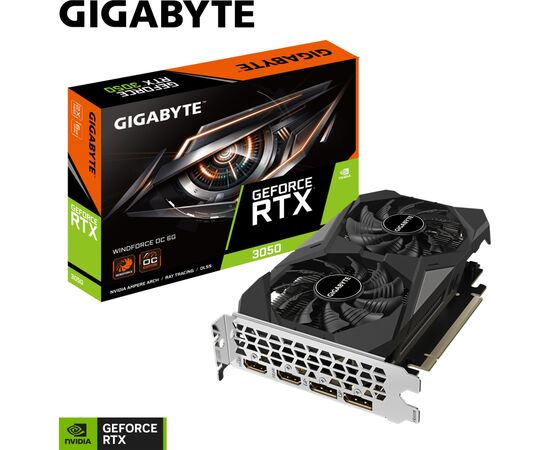 Видеокарта GIGABYTE GeForce RTX3050 6Gb WINDFORCE OC (GV-N3050WF2OC-6GD), изображение 8 Видеокарта GIGABYTE GeForce RTX3050 6Gb WINDFORCE OC (GV-N3050WF2OC-6GD), изображение 8