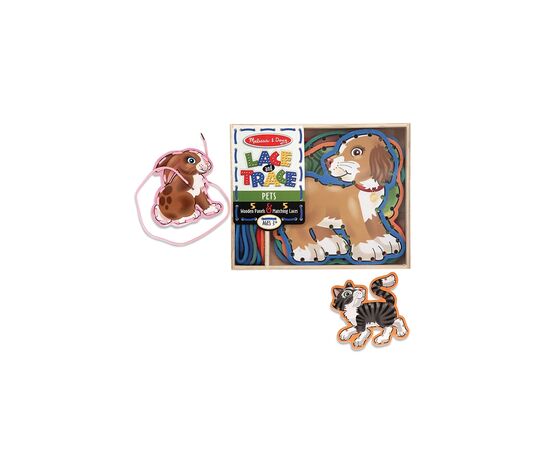 Развивающая игрушка Melissa&Doug Деревянная шнуровка Домашние животные (MD13782), изображение 4 Развивающая игрушка Melissa&Doug Деревянная шнуровка Домашние животные (MD13782), изображение 4