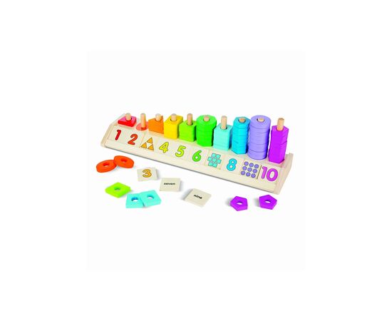Розвиваюча іграшка Melissa&Doug Дерев'яний сортувальник Колір, форма, рахунок (MD19275)