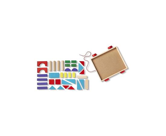 Кубики Melissa&Doug Набор деревянных блоков на тележке (MD14209), изображение 4 Кубики Melissa&Doug Набор деревянных блоков на тележке (MD14209), изображение 4