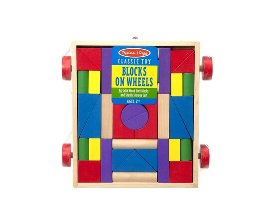 Кубики Melissa&Doug Набор деревянных блоков на тележке (MD14209), изображение 5 Кубики Melissa&Doug Набор деревянных блоков на тележке (MD14209), изображение 5